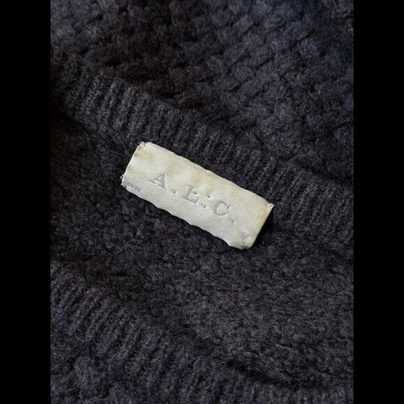 A.L.C. Sweater 36 / S Womens Gray Pullover Open Crotchet Yarn Wool Knit - Picture 7 of 7